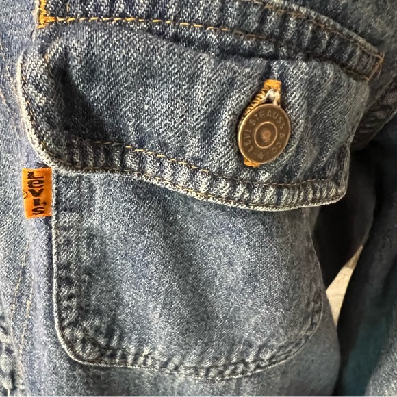 Vintage Orange Tag Levi’s Denim Pullover Shirt - Picture 5 of 12